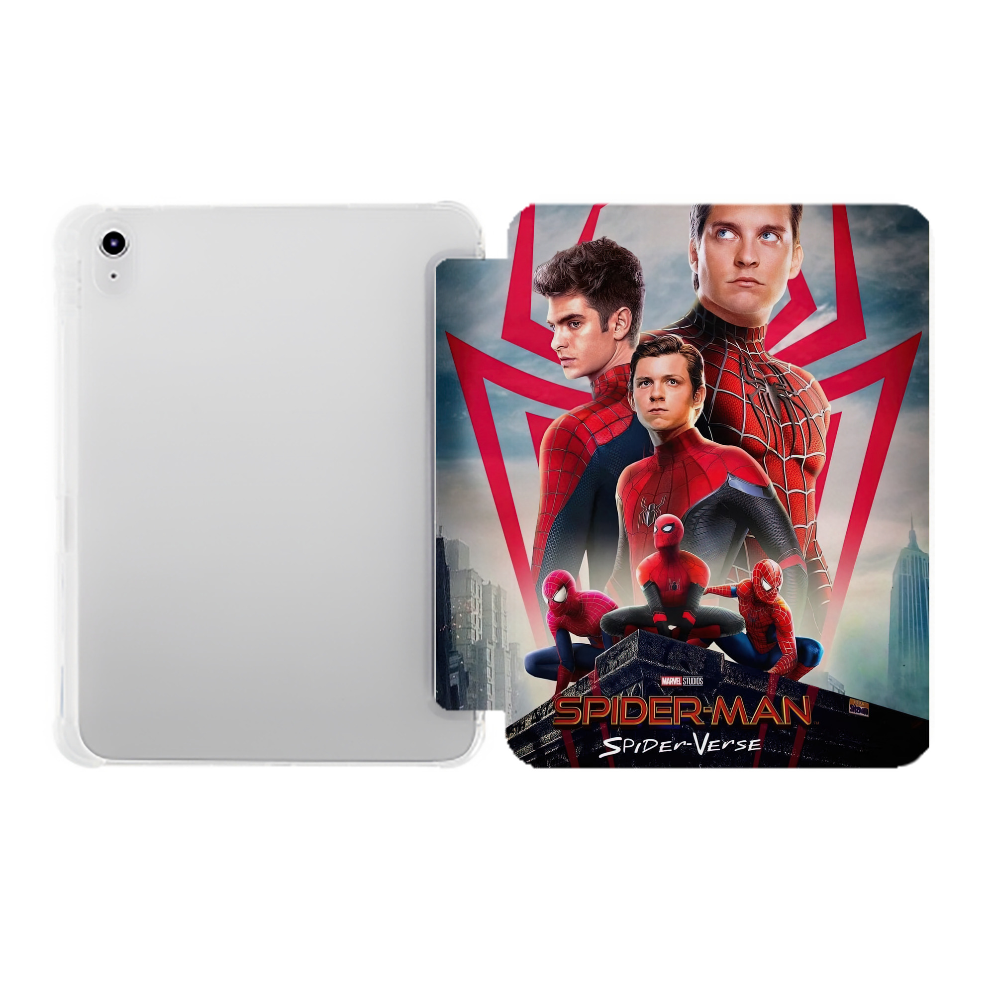 （画像用） Spider Man スパイダーマン IPad ケース ペン収納付き 三つ折りスタンド PUレザー×シリコン 対応機種9.5/10.5/10.9インチ